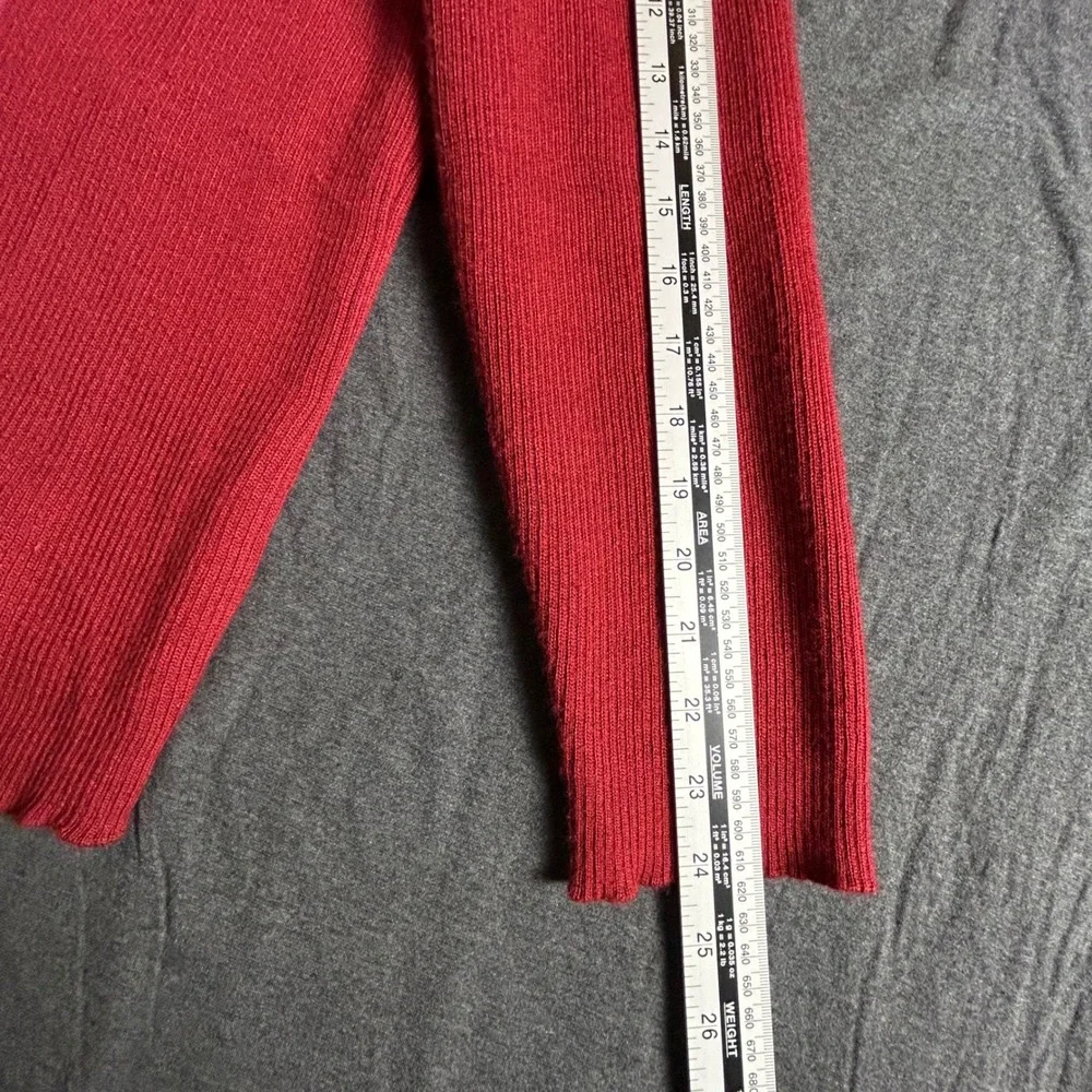 Coldwater Creek Red Leather‎ Suede Knit Zip Front Jacket Women 1X